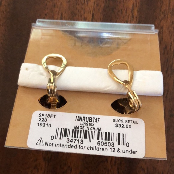 Vintage MONET rare faux amber look & metal convertible earrings - Picture 4 of 11